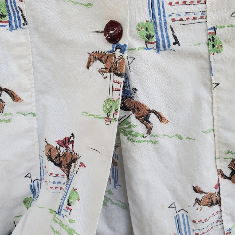 Vintage Chore Jacket 60s 70s Novelty Print Cotton - Picture 6 of 13